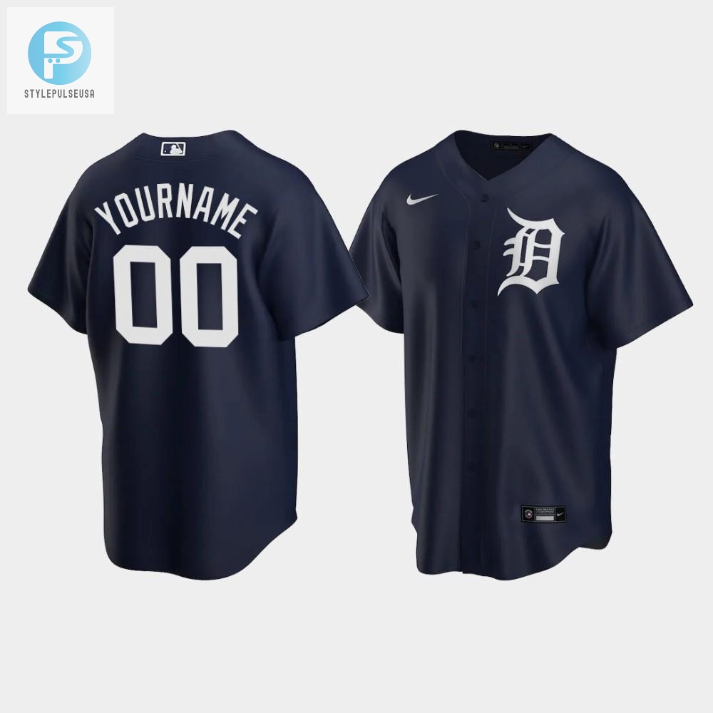 Detroit Tigers Custom Alternate Mens Jersey Navy Jersey stylepulseusa 1