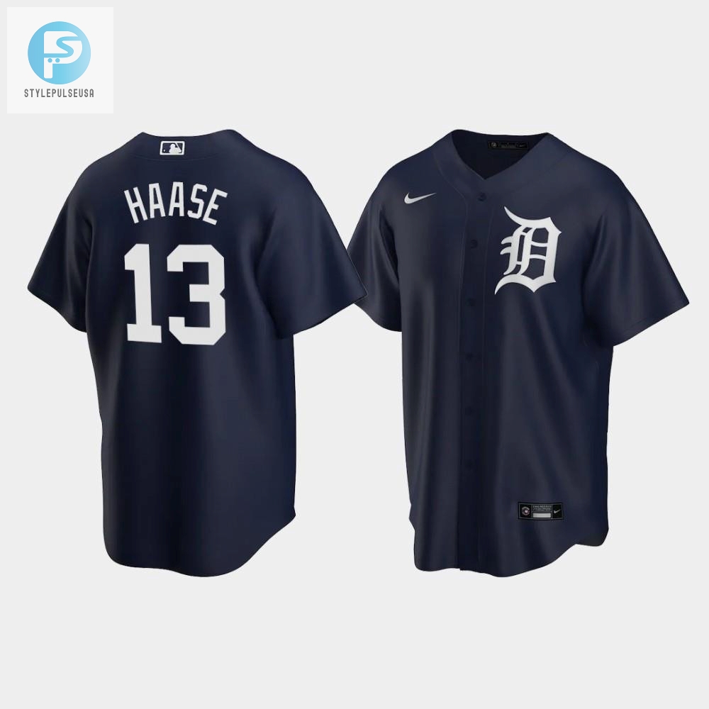 Detroit Tigers Eric Haase 13 Alternate Mens Jersey  Navy Jersey 