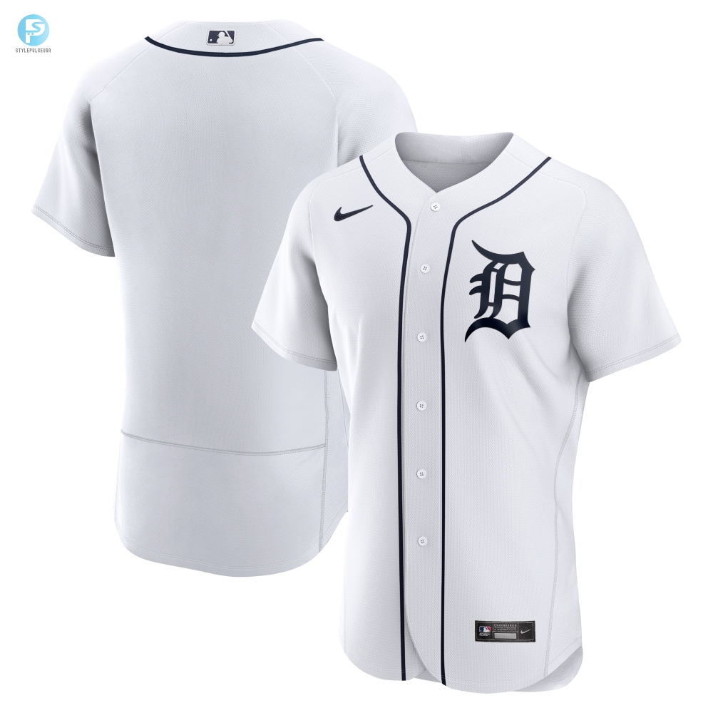 Detroit Tigers Home Logo Authentic Team Jersey White Mlb 