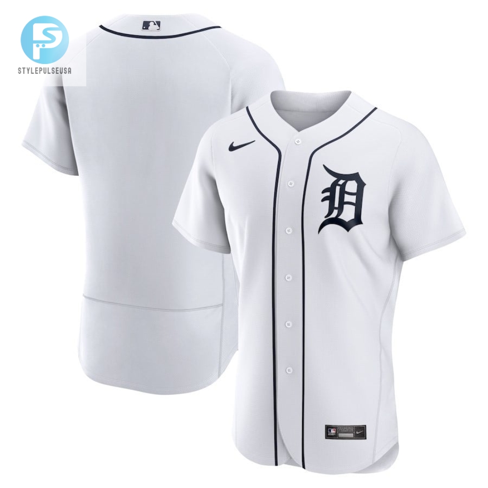 Detroit Tigers Home Logo Team Elite Jersey  White 