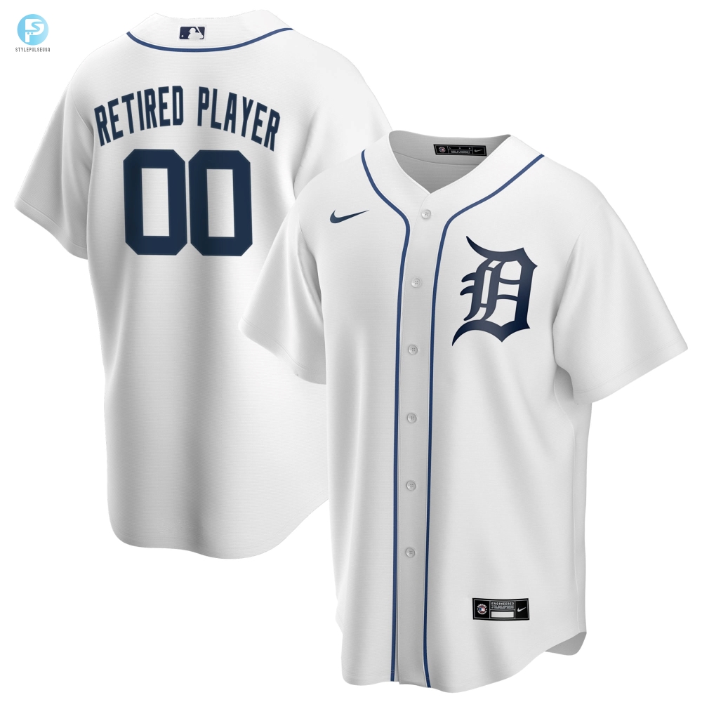 Detroit Tigers Home Pickaplayer Retired Roster Replica Jersey  White Custom Jerseys Mlb 