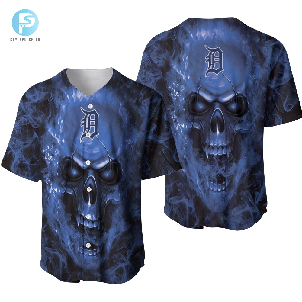 Detroit Tigers Mlb Fan Skull Baseball Jersey 