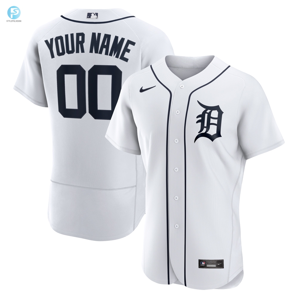 Detroit Tigers Official Authentic Custom Jersey  White Custom Jerseys Mlb 