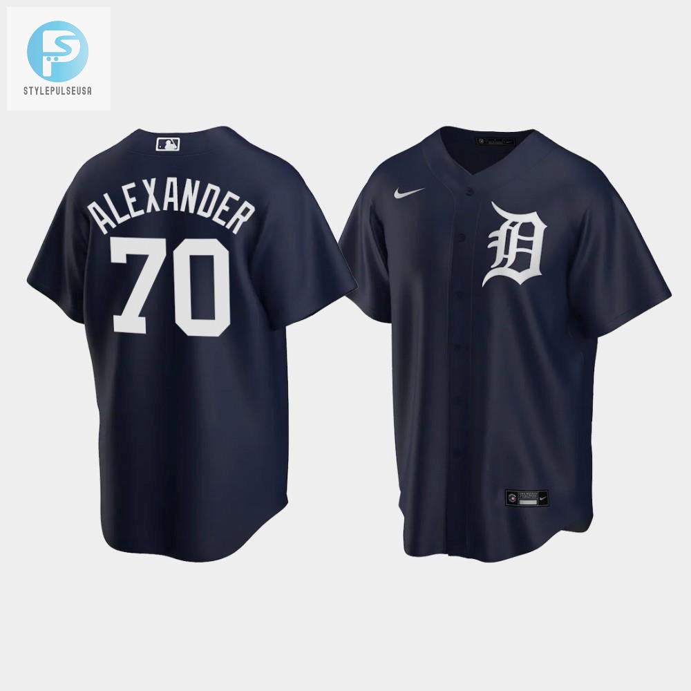 Detroit Tigers Tyler Alexander 70 Alternate Mens Jersey  Navy Jersey 