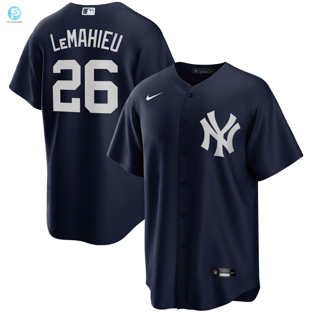 Dj Lemahieu New York Yankees Alternate Replica Player Jersey Navy Mlb 