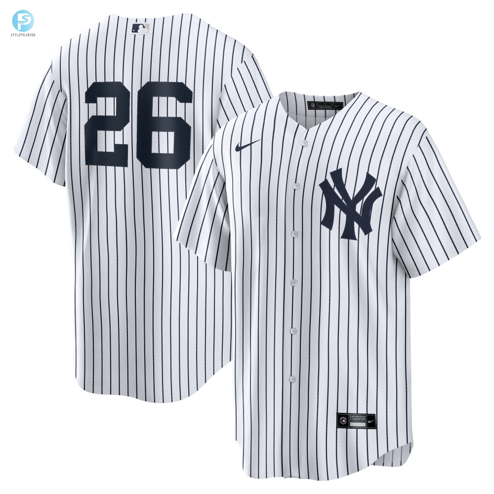 Dj Lemahieu New York Yankees Home Replica Player Name Jersey  White Mlb 