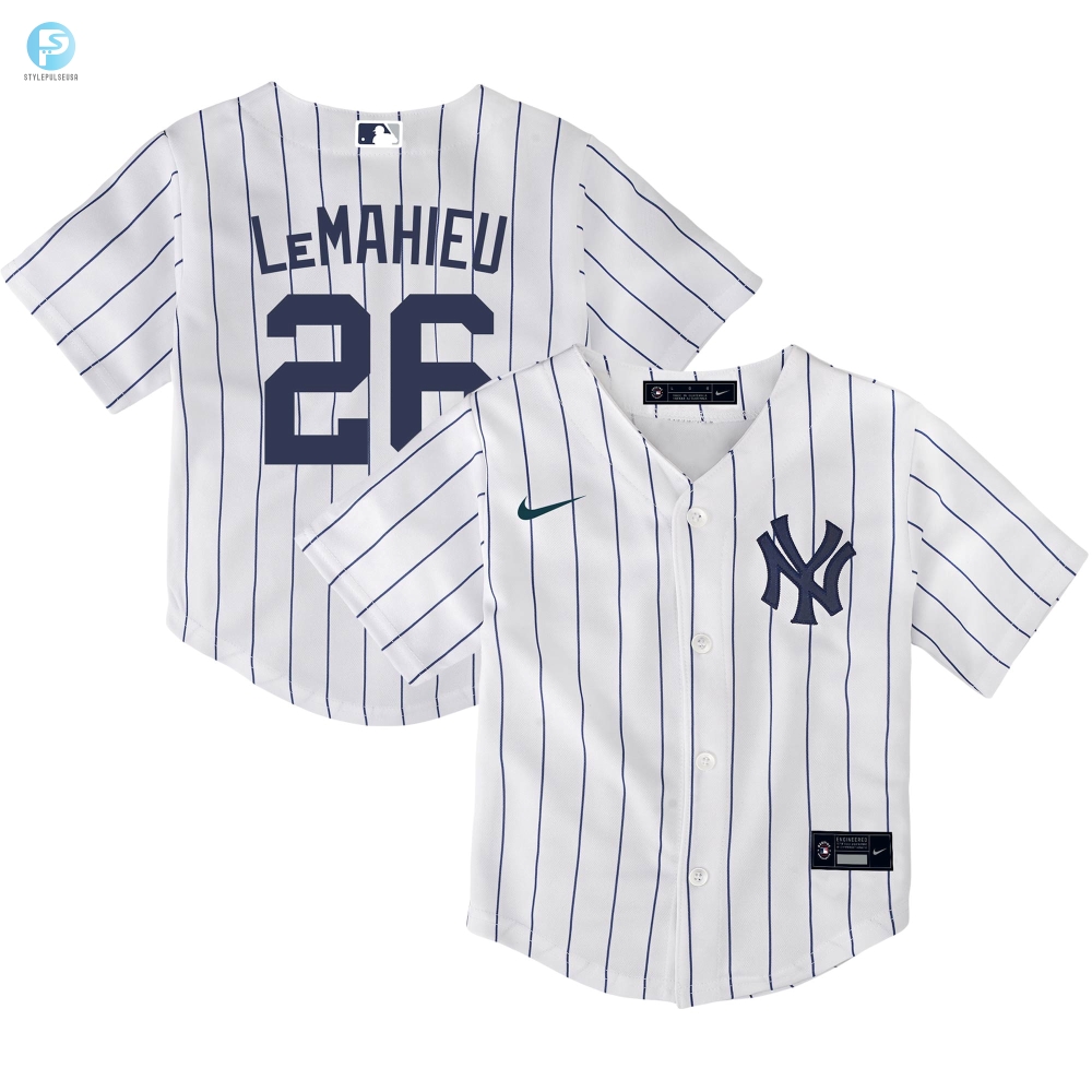 Dj Lemahieu New York Yankees Toddler Home Replica Player Jersey  White Mlb 