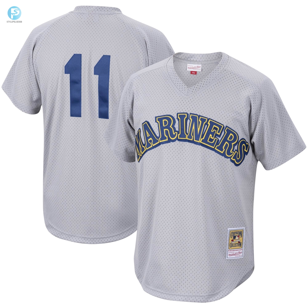 Edgar Martinez Seattle Mariners Mitchell  Ness Cooperstown Collection Mesh Batting Practice Jersey  Charcoal Mlb 