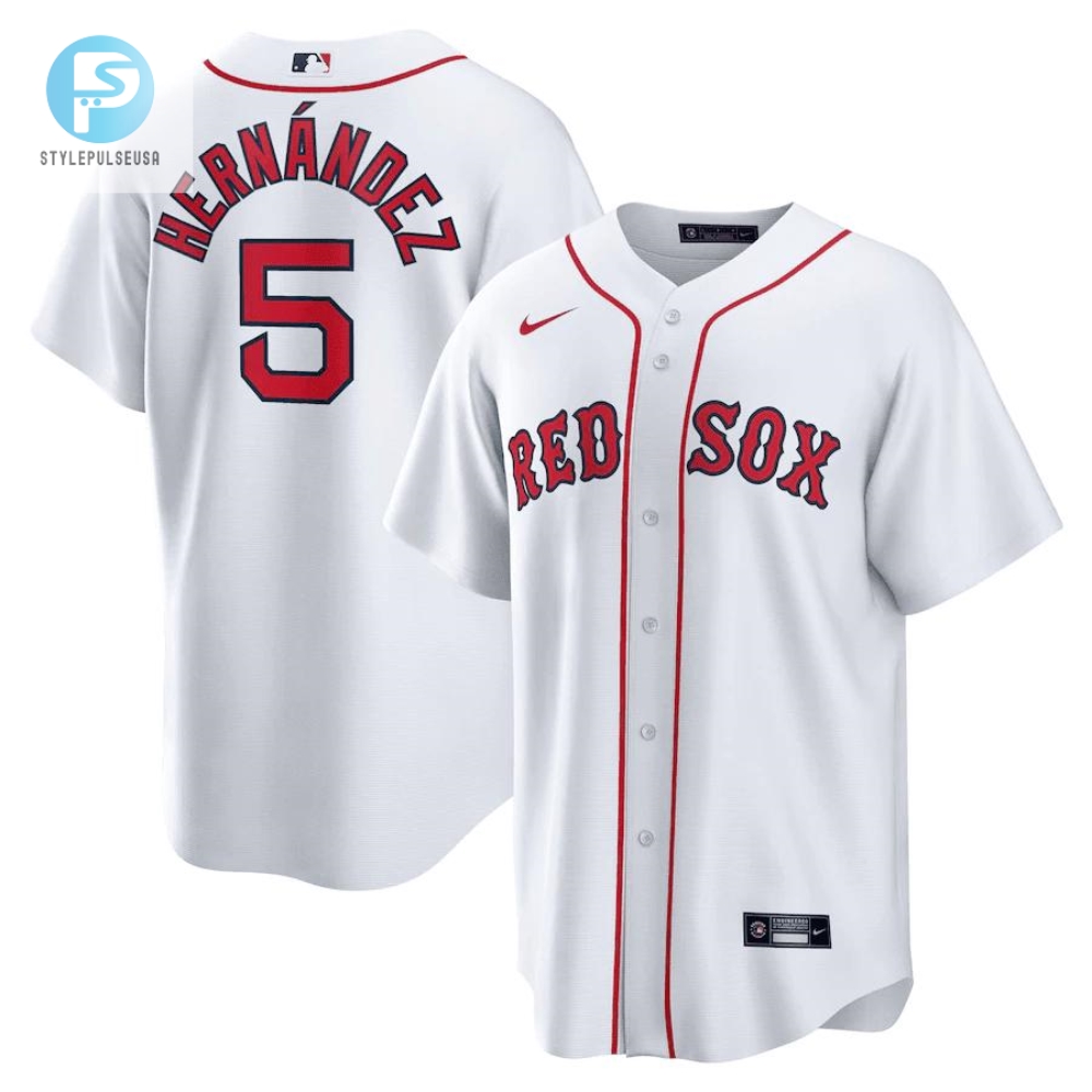 Enrique Hernandez 5 Boston Red Sox Home Men Jersey  White 