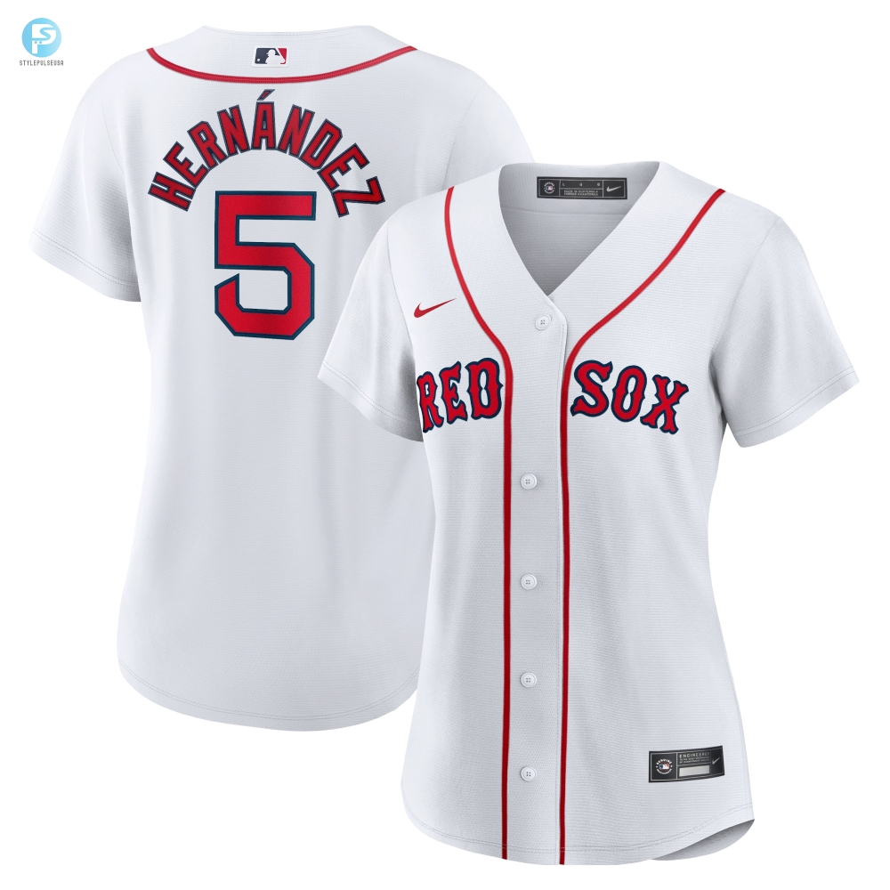 Enrique Hernandez Boston Red Sox Womens Home Replica Player Jersey  White Mlb 