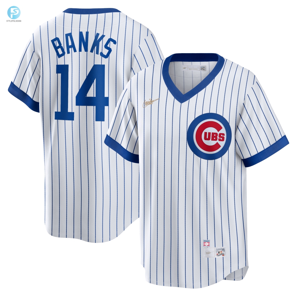 Ernie Banks Chicago Cubs Home Cooperstown Collection Player Jersey  White Mlb 