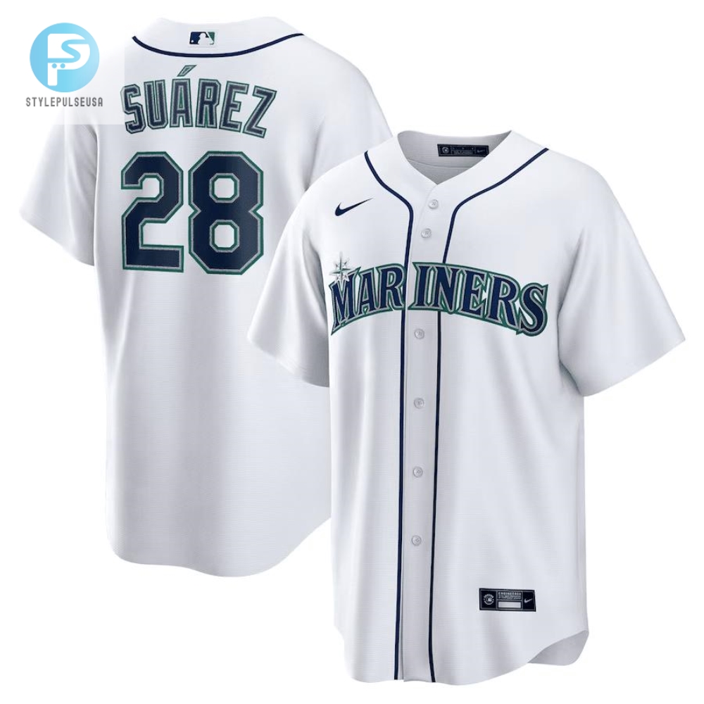 Eugenio Suarez 28 Seattle Mariners Home Men Jersey  White 