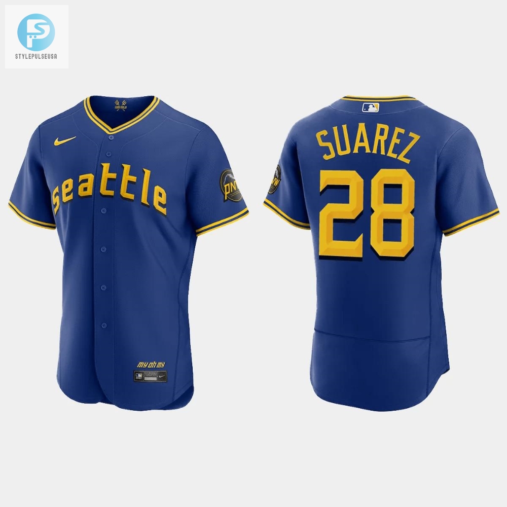 Eugenio Suarez 28 Seattle Mariners Royal 2023 City Connect Elite Jersey 