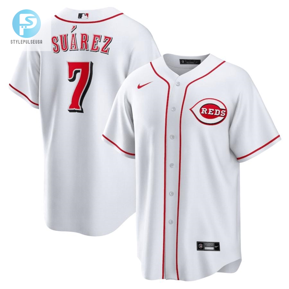 Eugenio Suarez 7 Cincinnati Reds Home Men Jersey  White 