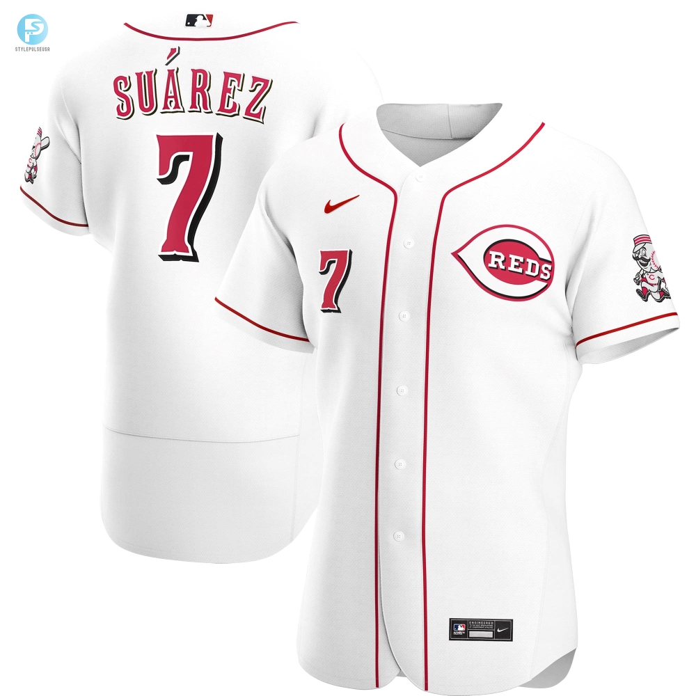 Eugenio Suarez Cincinnati Reds Home Authentic Player Jersey  White Mlb 