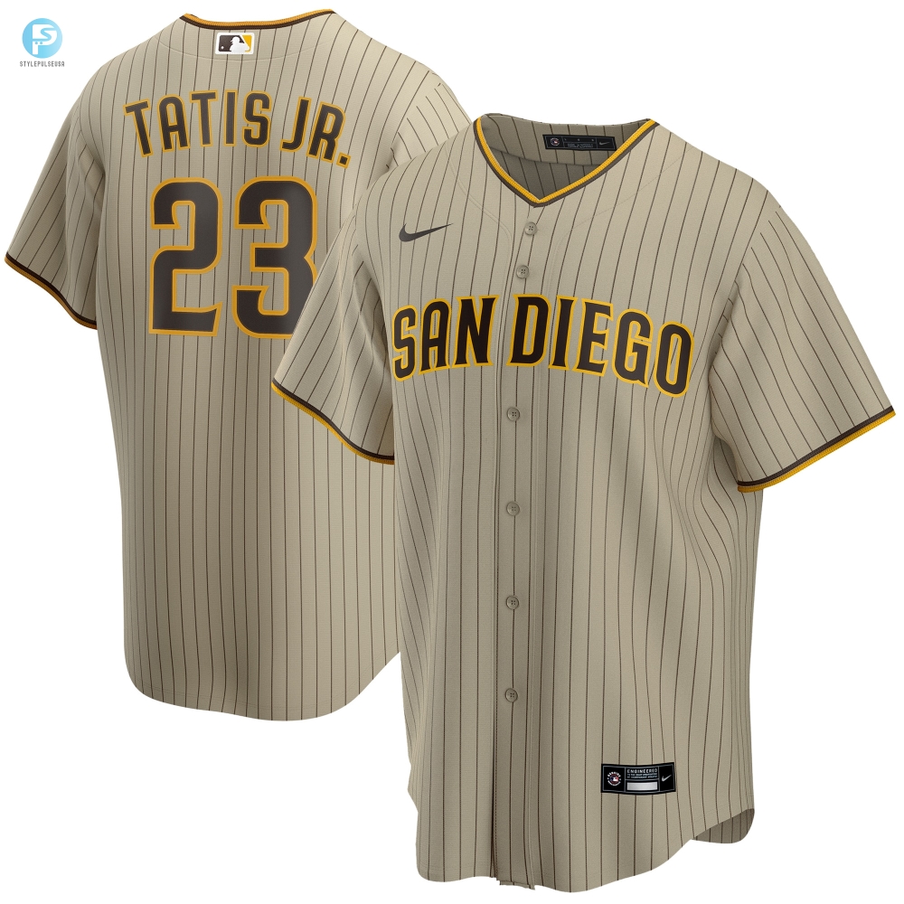 Fernando Tatis Jr San Diego Padres Alternate Replica Player Jersey Tan Mlb stylepulseusa 1