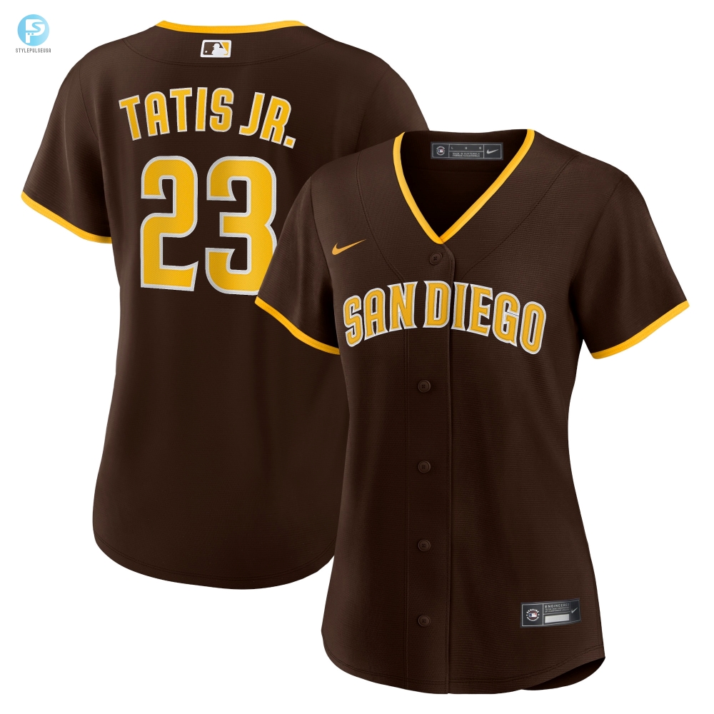 Fernando Tatis Jr. San Diego Padres Womens Road Replica Player Jersey Brown Mlb stylepulseusa 1