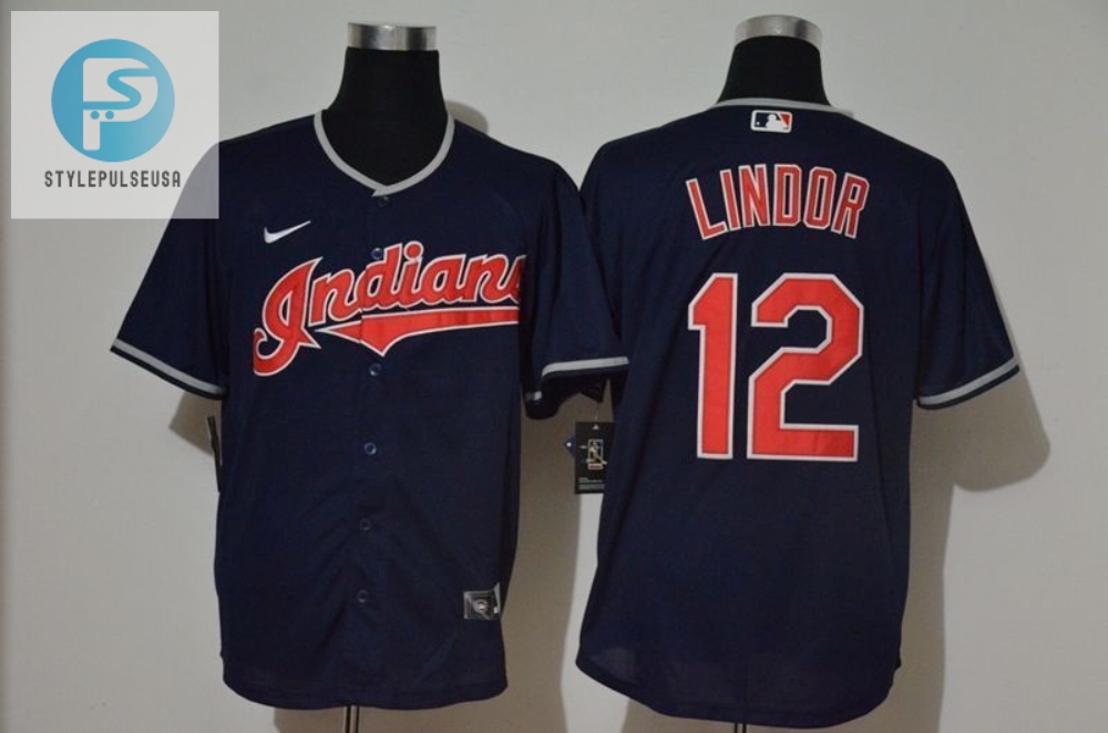 Francisco Lindor 12 2020 Mlb Black Blue Jersey 