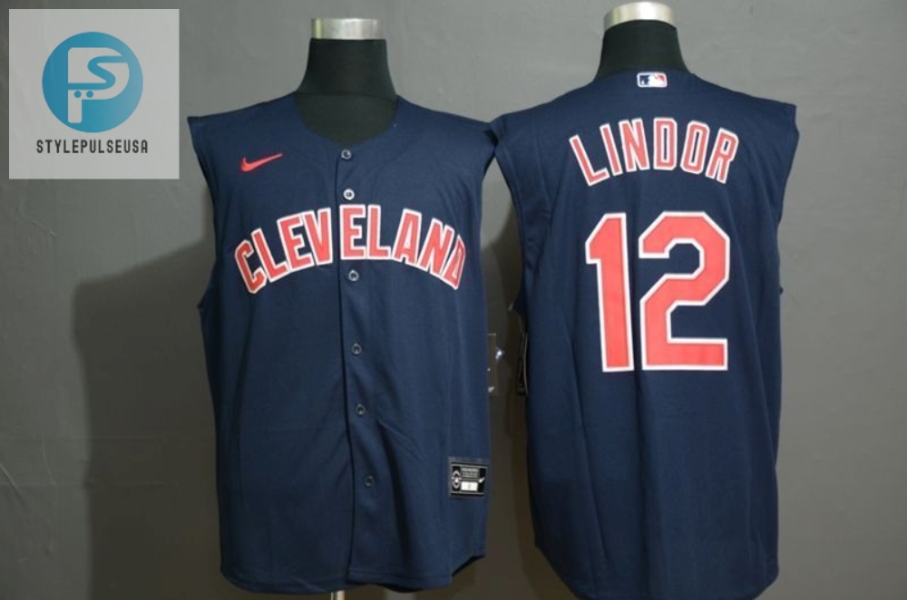 Francisco Lindor 12 2020 Mlb Cleveland Guardians Dark Blue Jersey 