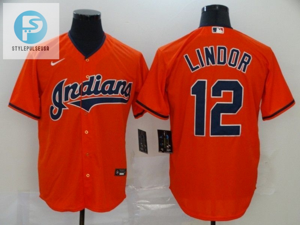 Francisco Lindor 12 2020 Mlb Orange Jersey 