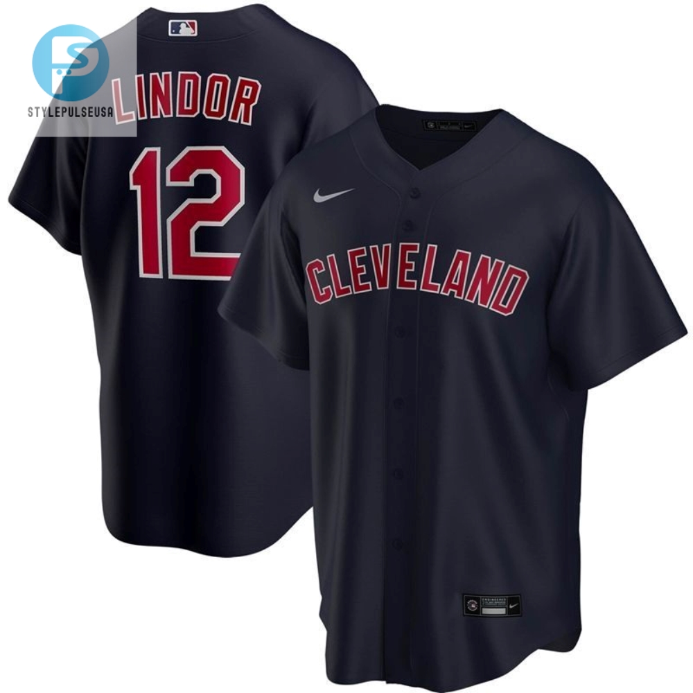 Francisco Lindor 12 Cleveland Guardians 2020 Mlb Dark Blue Jersey 