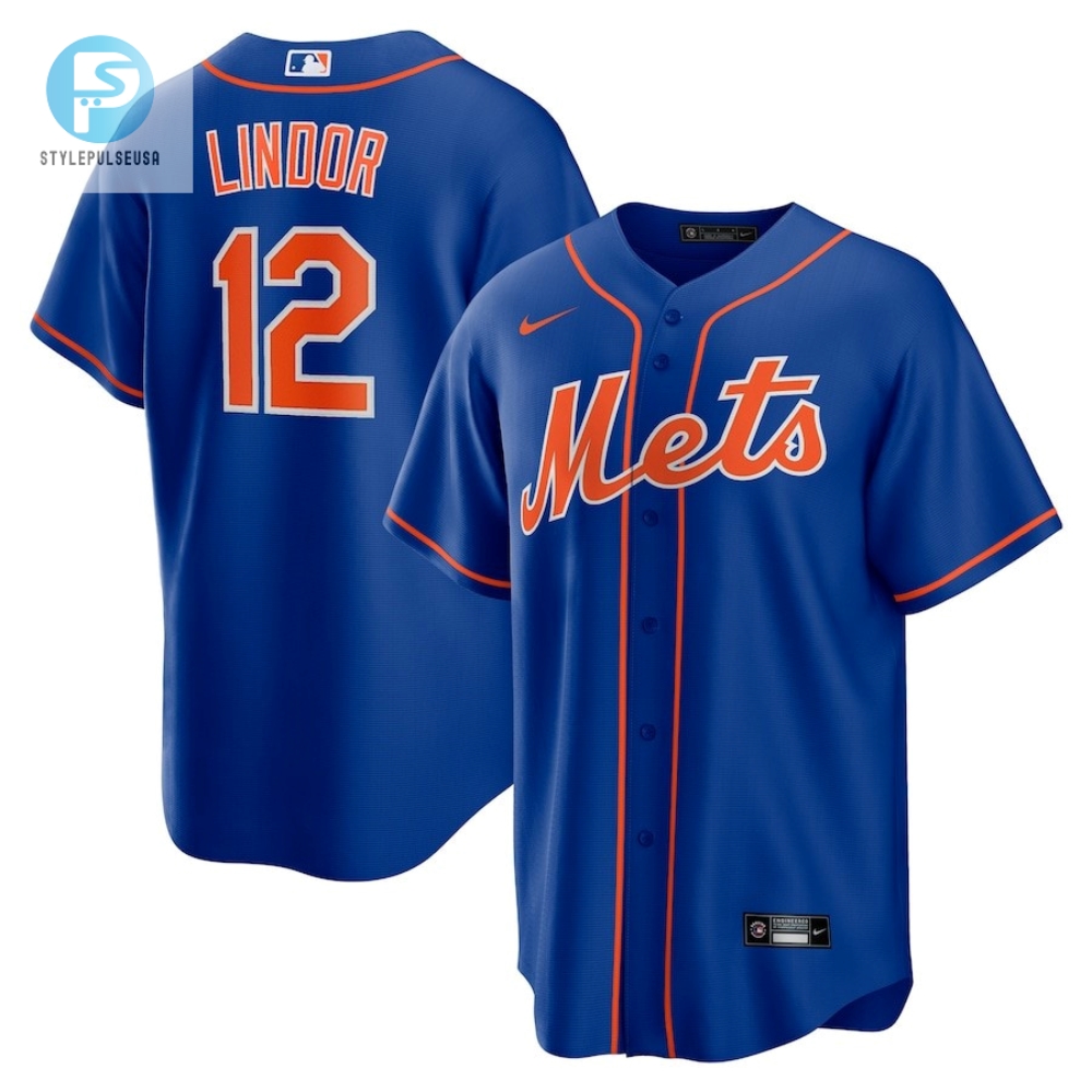 Francisco Lindor 12 New York Mets Alternate Player Jersey  Royal 