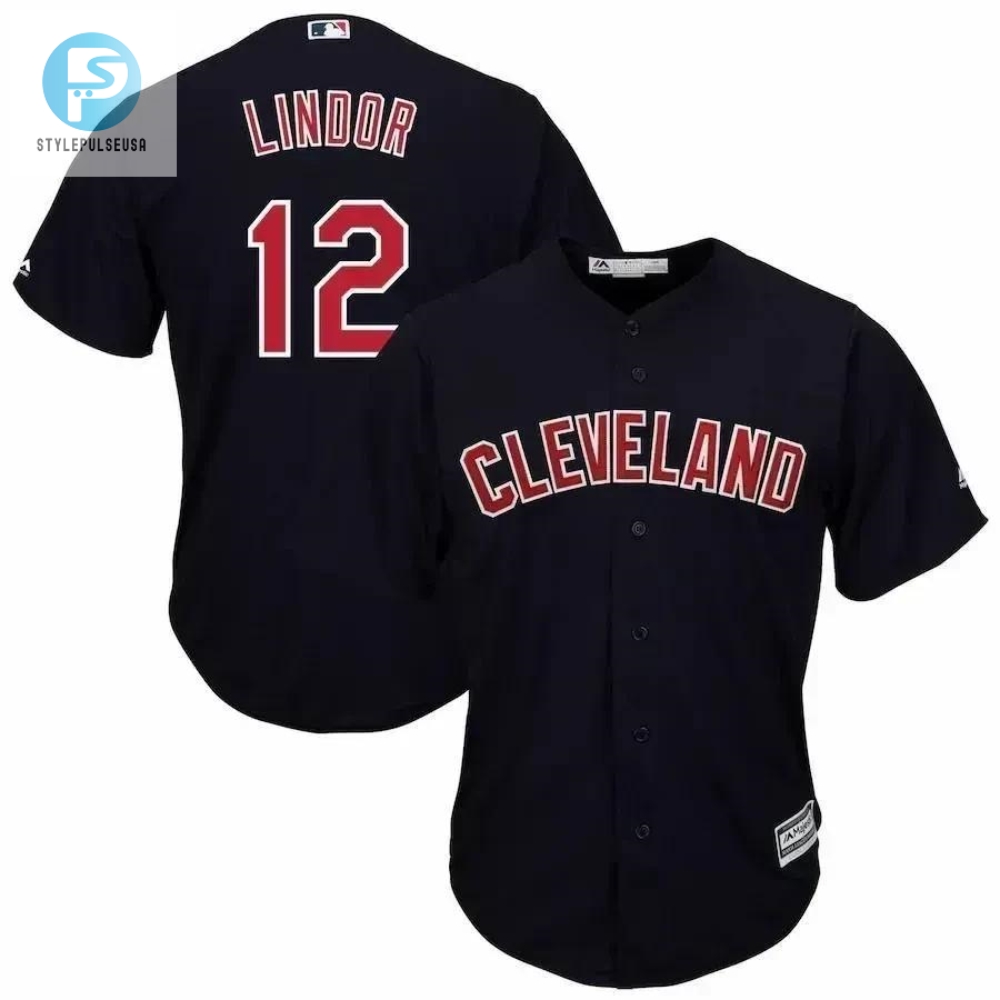 Francisco Lindor Cleveland Indians Big And Tall Alternate Cool Base Player Jersey  Navy 