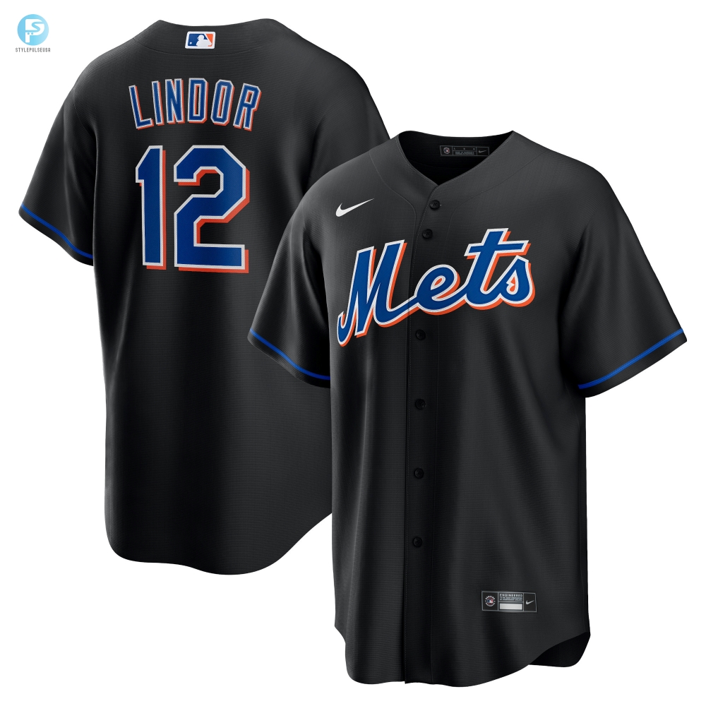 Francisco Lindor New York Mets 2022 Alternate Replica Player Jersey  Black Mlb 