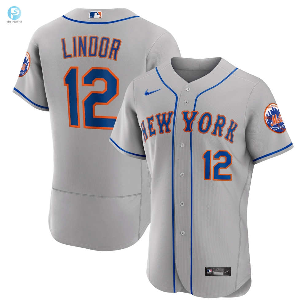 Francisco Lindor New York Mets Road Authentic Player Jersey  Gray Mlb 