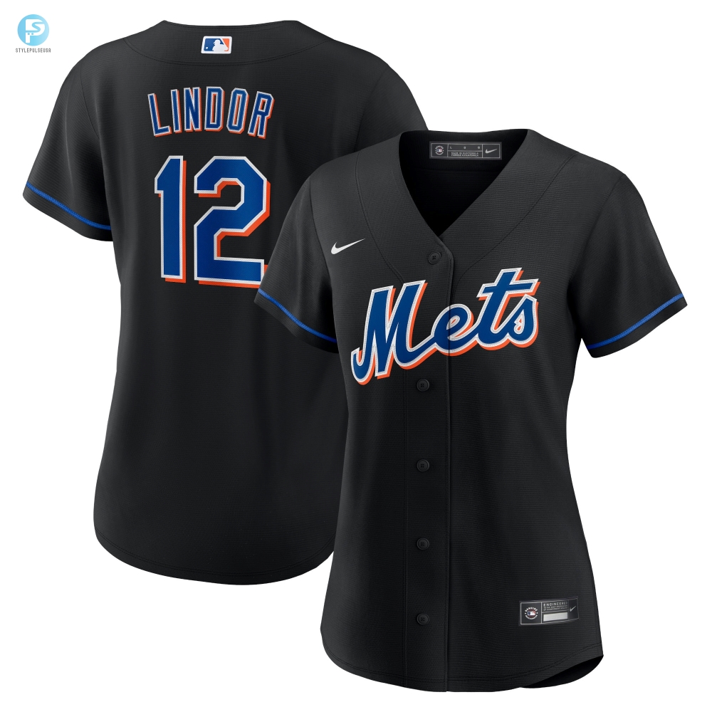 Francisco Lindor New York Mets Womens 2022 Alternate Replica Player Jersey  Black Mlb 