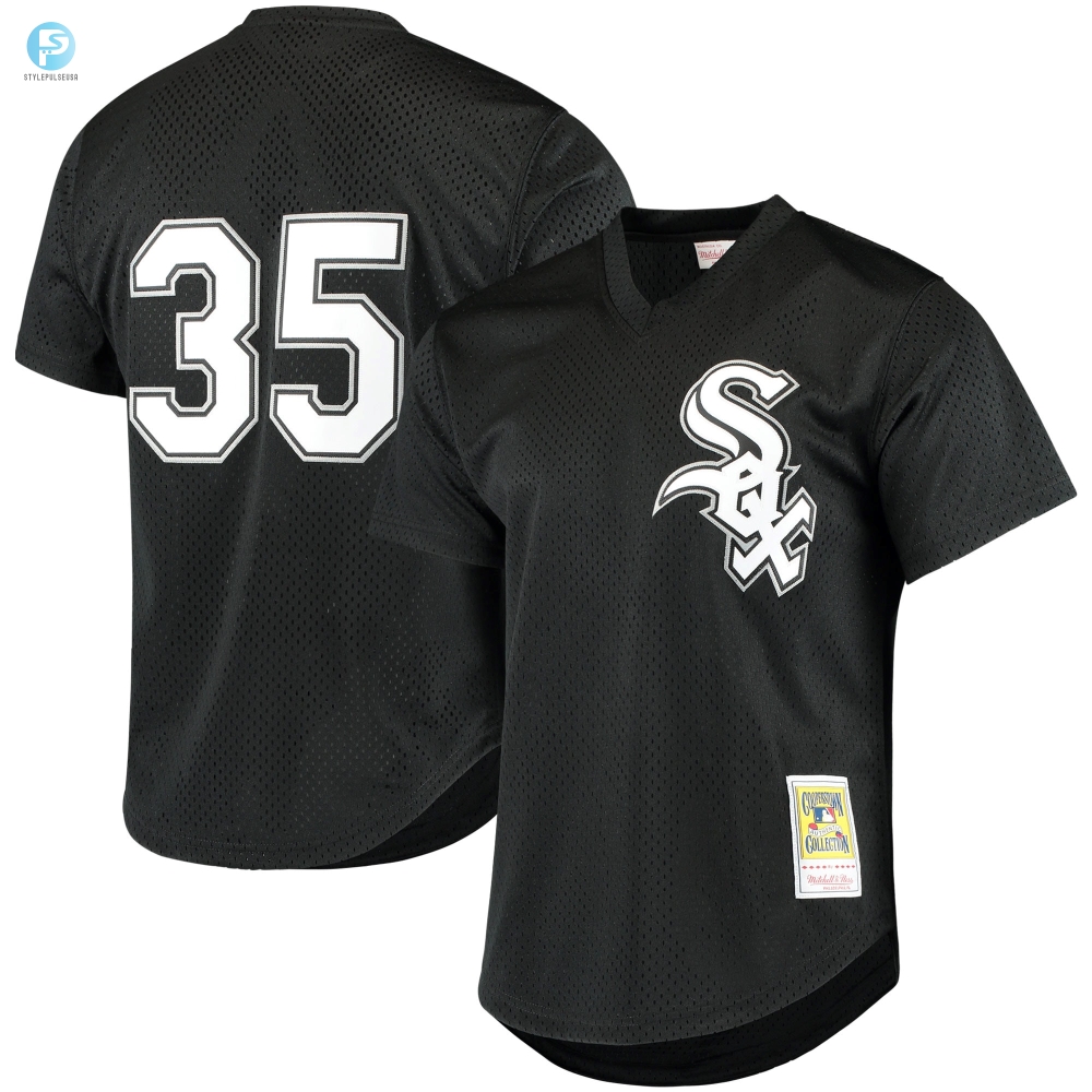 Frank Thomas Chicago White Sox Mitchell  Ness Cooperstown Mesh Batting Practice Jersey  Black Mlb 