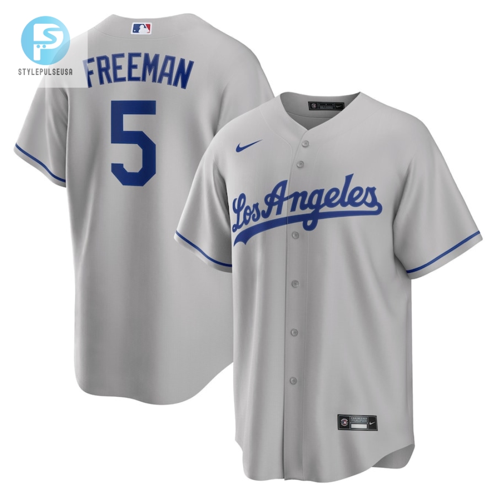 Freddie Freeman 5 Los Angeles Dodgers Road Men Jersey  Gray 