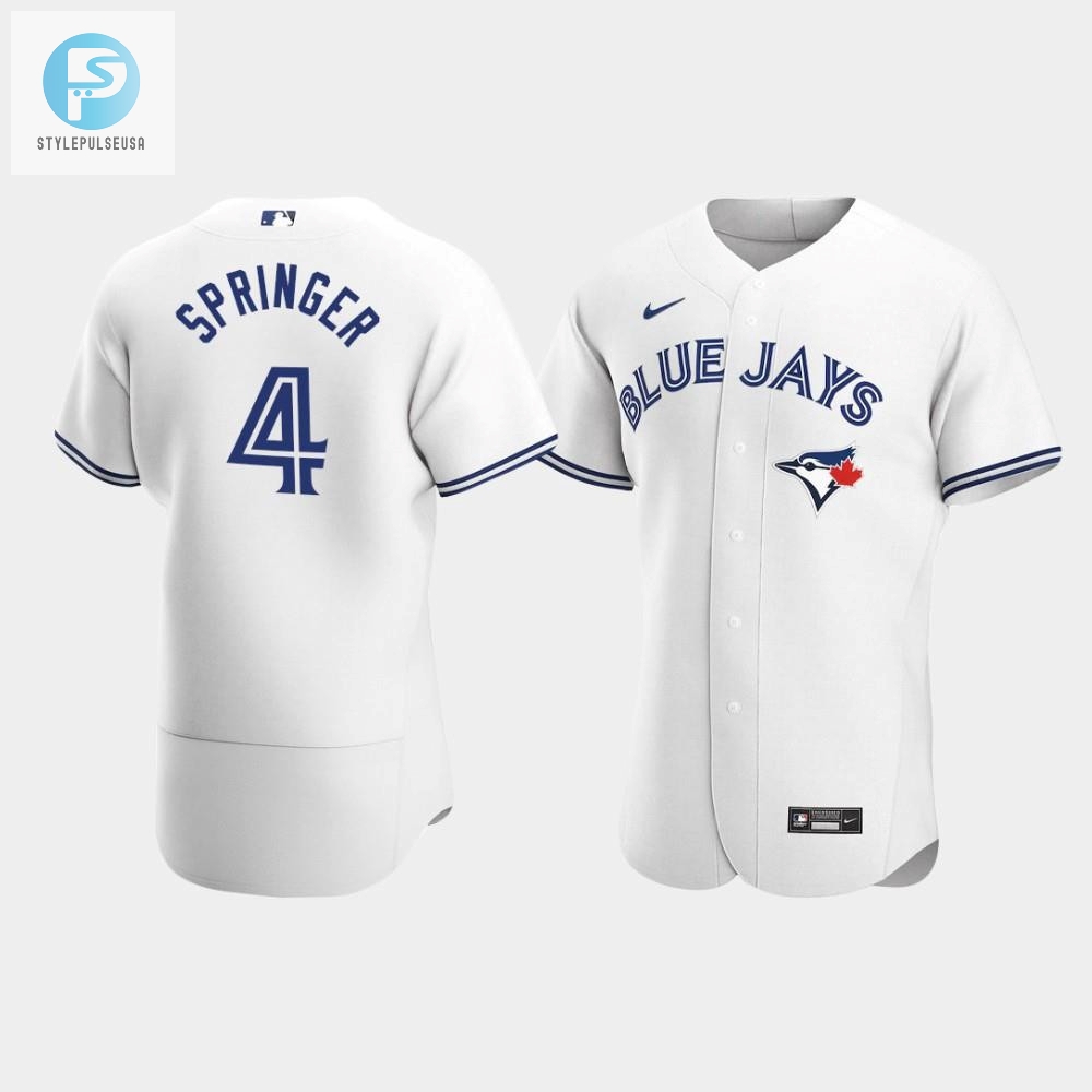 George Springer 4 Toronto Blue Jays White Home Jersey 