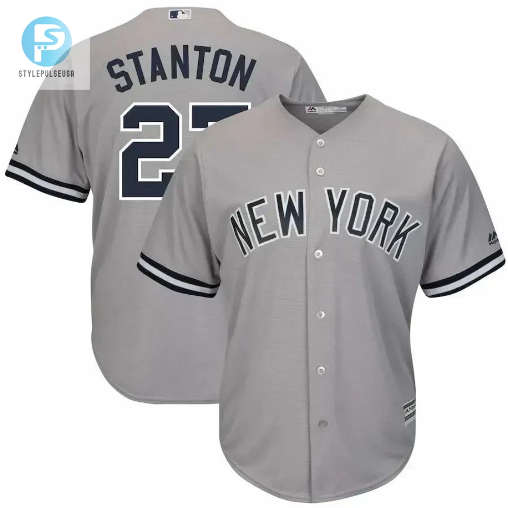 Giancarlo Stanton New York Yankees Big And Tall Alternate Cool Base Player Jersey  Gray 