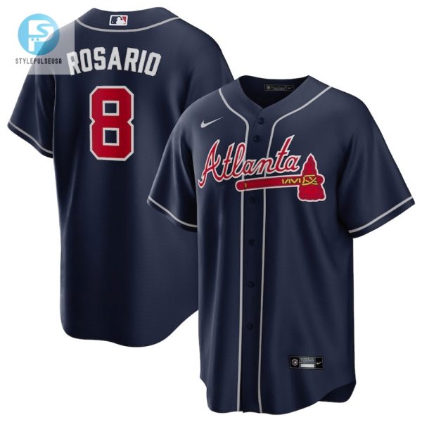 Score Big Laughs Eddie Rosario Braves Jersey Go Navy stylepulseusa 1