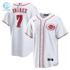 Score A Laugh Eugenio Suarez 7 Reds Jersey White stylepulseusa 1