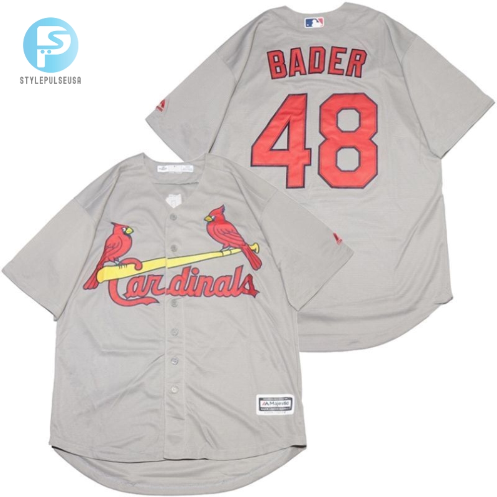 Hit A Home Run In Style Bader 48 Cardinals Grey Jersey