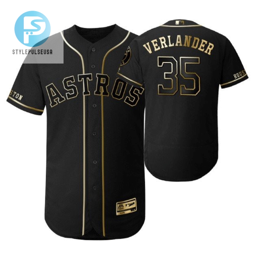 Houston Astros Verlander 35 Golden Jersey  Fan Musthave