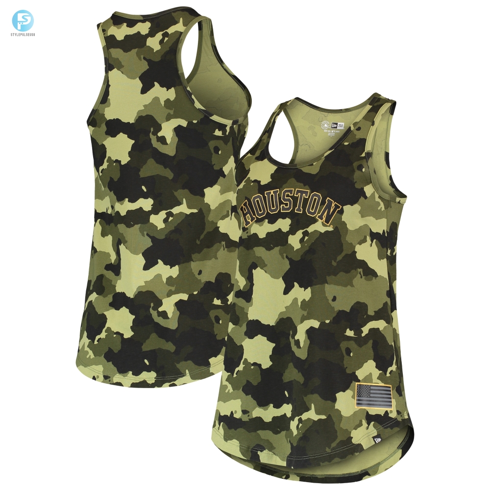 Standout In Camo Astros 2022 Womens Tank  Rally Green