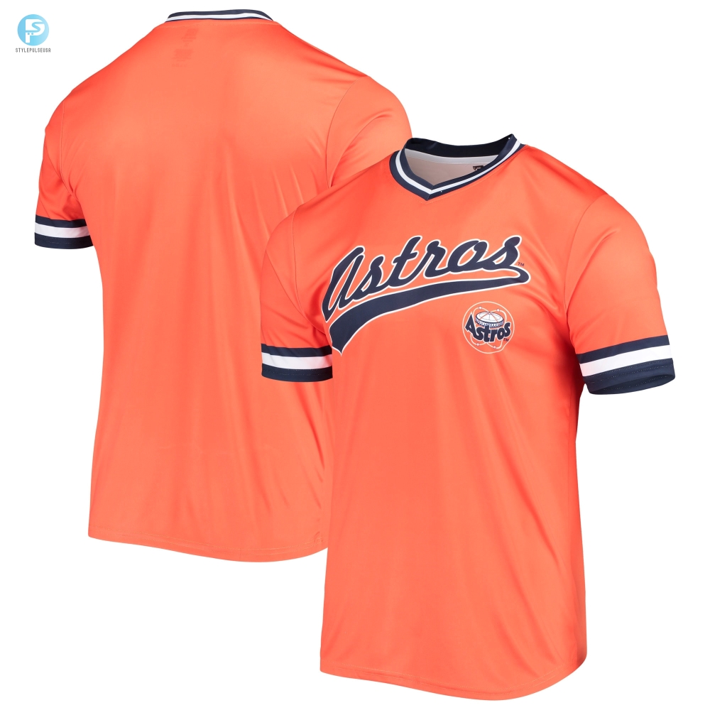 Rock Retro Astros Funny Vneck Jersey  Orangenavy