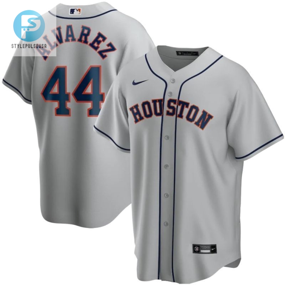 Rock Yordan Alvarez 44  2020 Astros Grey Swing In Style