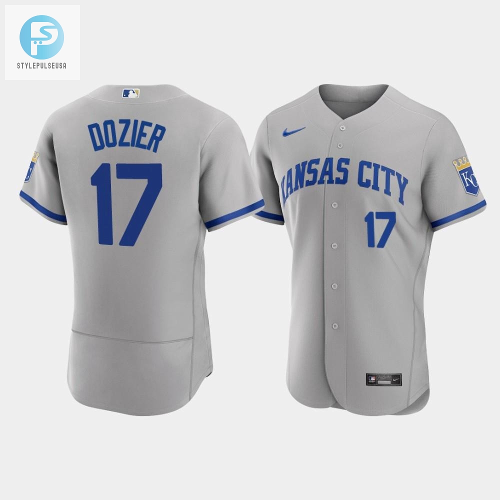 Get A Dozier Sport Hunter 17 Kc Royals Road Jersey  Lol Gray