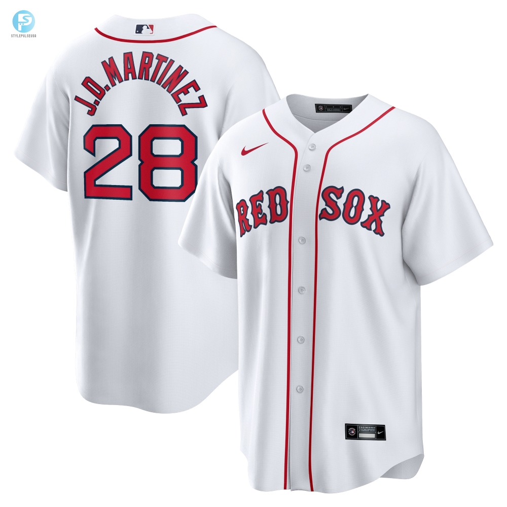 Rock J.D. Martinezs Sox Style White Jersey  Home Run Humor