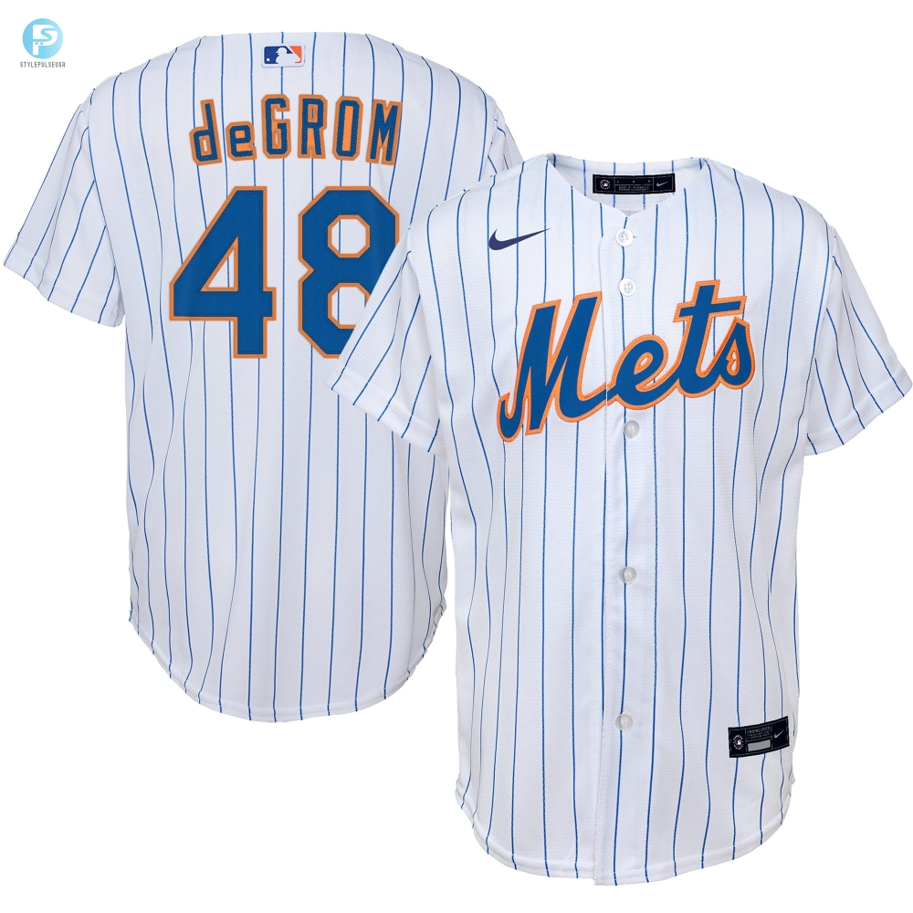 Get Degromd Rock Mets Replica Jersey  White  Witty