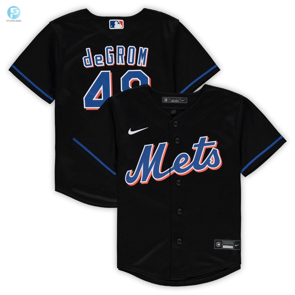 Little Mets Fan Big Style Degrom Kids Jersey  Black Mlb