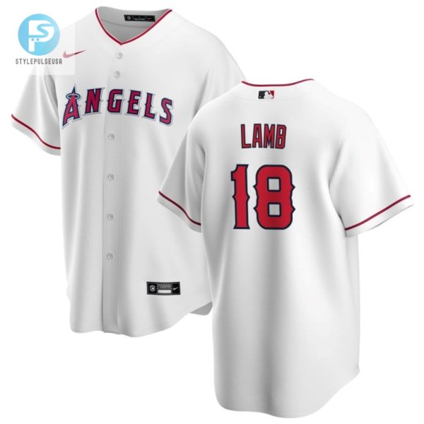 Score Big Jake Lamb Angels Jersey White Home Fun stylepulseusa 1