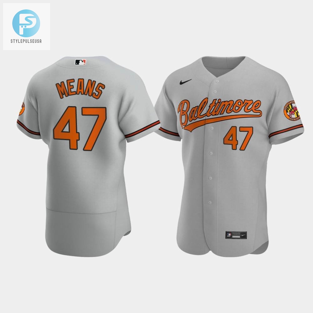 Get Mean In Gray John Means 47 Orioles Road Jersey