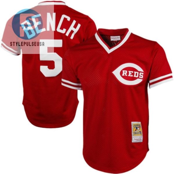 Snag Johnny Benchs Reds Throwback Jersey Batting Practislacks stylepulseusa 1 1