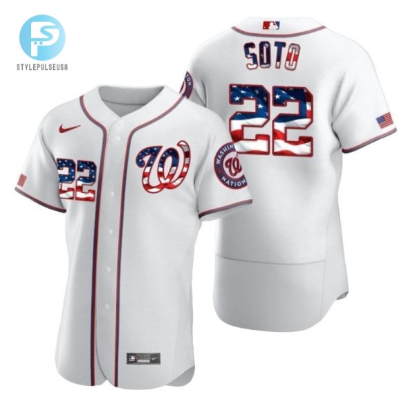 Juan Soto 22 Washington Nationals 2020 Mlb White Us Flag Jersey stylepulseusa 1