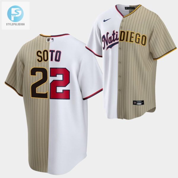 Juan Soto Split Edition Nationals X Padres White Brown 22 Jersey stylepulseusa 1